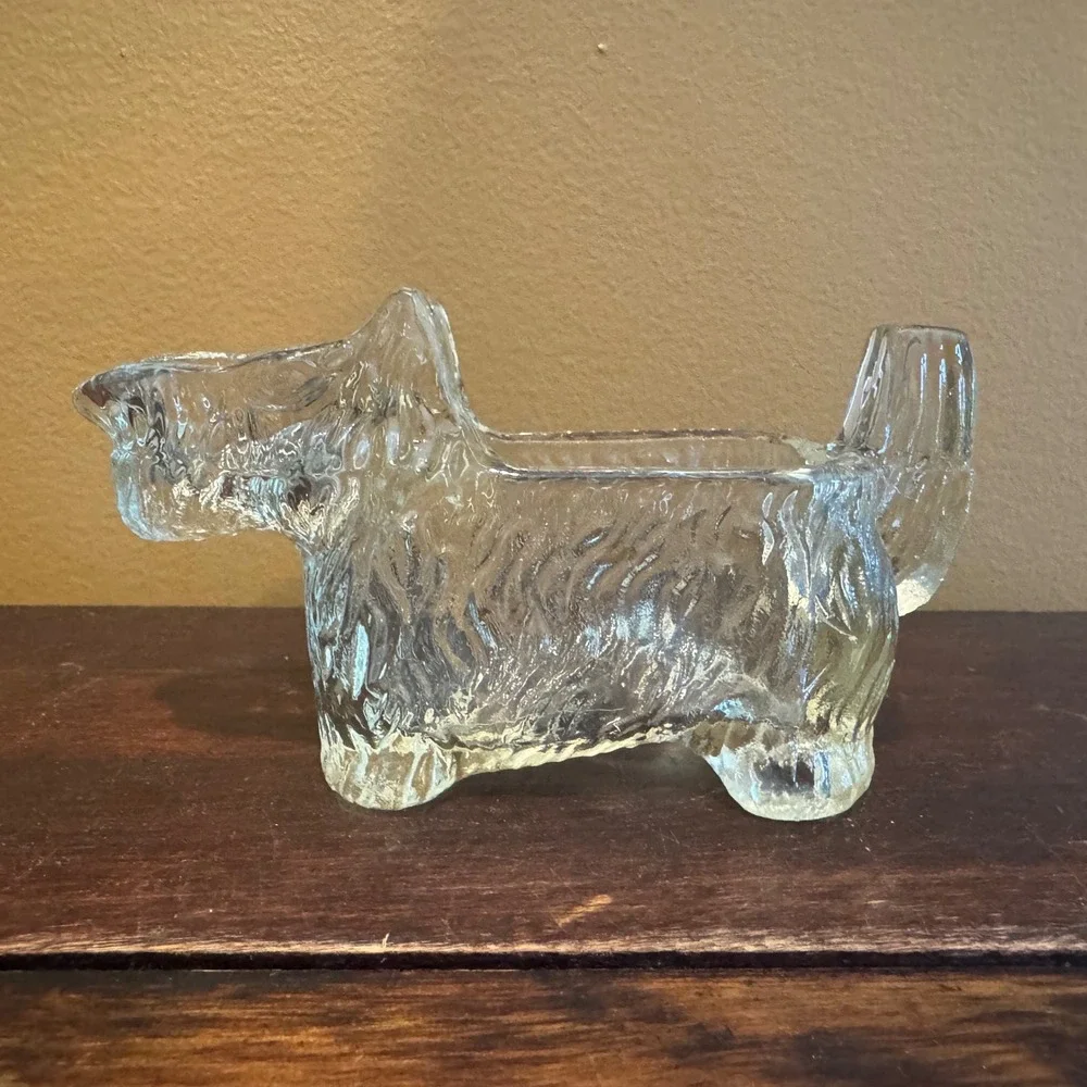 Vintage 1930's L. E. Smith Pressed‎ Glass Scottie Dog Creamer